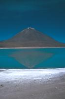 Mountain reflected in Laguna Verde