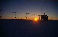 PACE caboose, antennas, setting sun