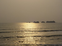 Steep-sided islands in a glistening sea