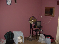 Picture of my bedroom, showing the TV and aircon