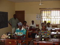 Women in sewing classroom