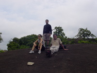 Amy, Dave and Alex on top of the rock