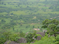 Village below the rock