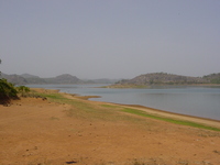 A view across the reservoir towards the dam