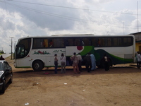 Side view of the ABC Transport coach