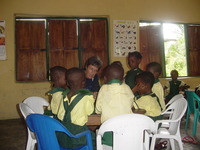 Nursery school children with Ine