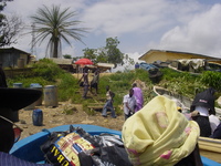 View of the waterside at Yenagoa from our speedboat