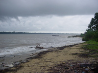 View from the shore across the river