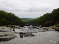 Looking downriver from the waterfall