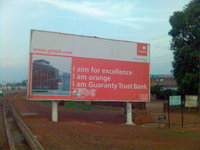 GTB bank advert: I aim for excellence; I am orange; I am Guaranty Trust Bank.