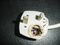 A melted poor quality 13 amp plug