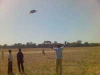 A man flying a kite