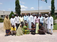 We with a group of NTI staff outside the offices.