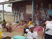 Women selling beads at the palace