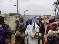 Drummers in a procession through the palace