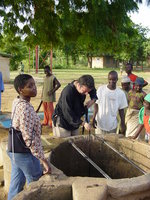 Dave fetching water from the well