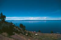 View from Taquila island across Lake Titicaca